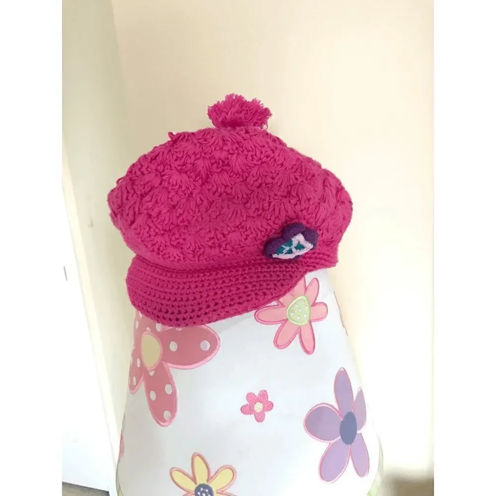 Hanna Andersson Girls Handmade Crochet Knit Bucket Hat Medium 100% Cotton